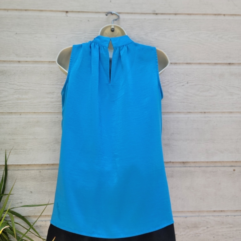 Worthington women blouse size S Color blithe blue - Picture 7 of 8